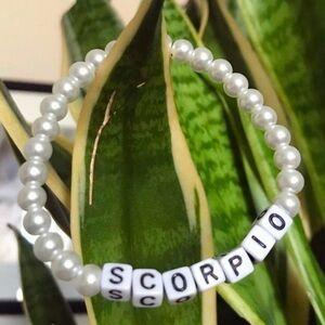 Pearl Beaded 'SCORPIO' Zodiac Bracelet